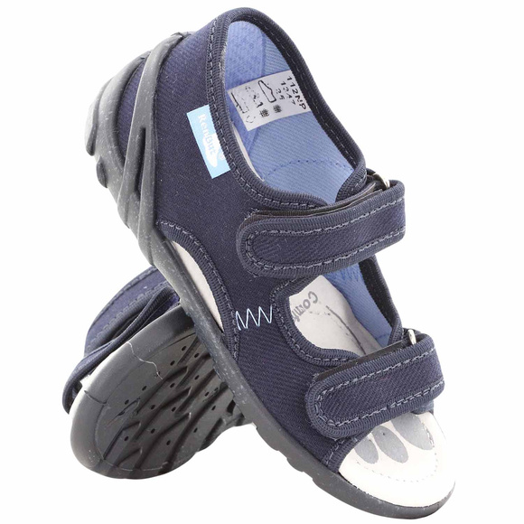 Kinder Textil Hausschuhe, Klettsandalen