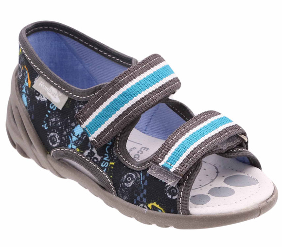 Kinder Textil Hausschuhe, Klettsandalen
