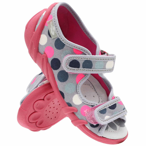 Kinder Textil Hausschuhe Sandalen mit Klettverschluss