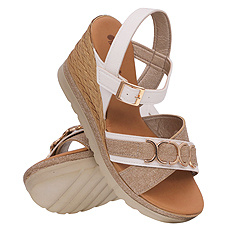 Damensandalen mit hohem Keilabsatz