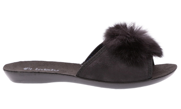 Hausschuhe Damen niedrig Pompon Hausschuhe