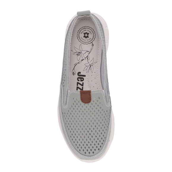 Damenschuhe durchbrochene Mokassins mit Gummizug