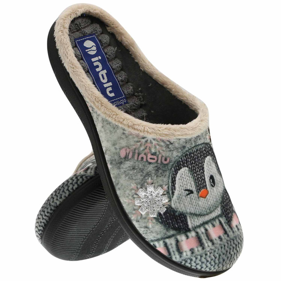 Damen Hausschuhe Hausschuhe Pinguin Schnee