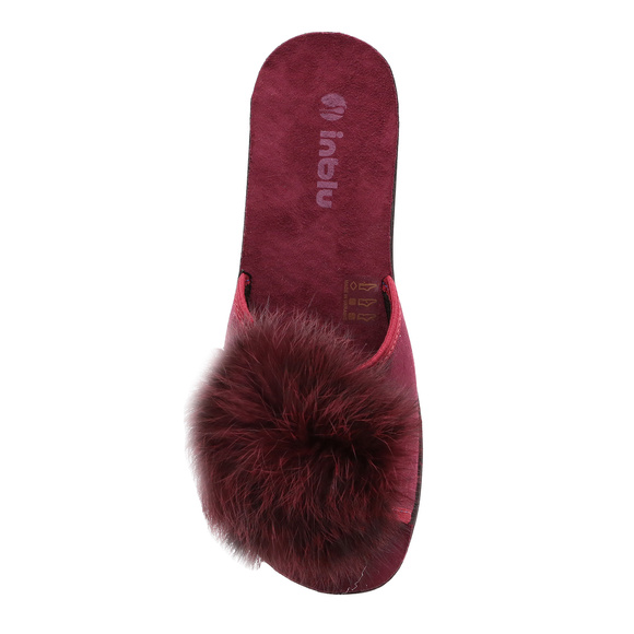 Hausschuhe Damen niedrig Pompon Hausschuhe