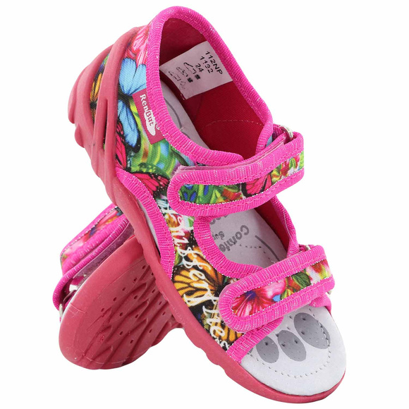 Kinder Textil Hausschuhe, Klettsandalen