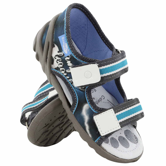 Kinder Textil Hausschuhe, Klettsandalen