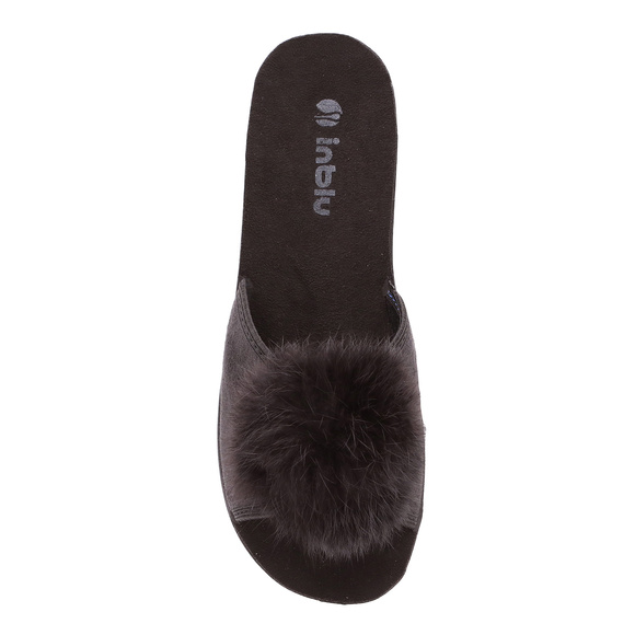 Hausschuhe Damen niedrig Pompon Hausschuhe