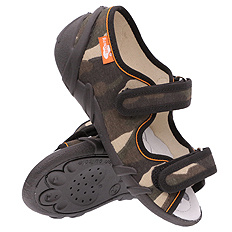 Kinder Textil Hausschuhe Sandalen mit Klettverschluss