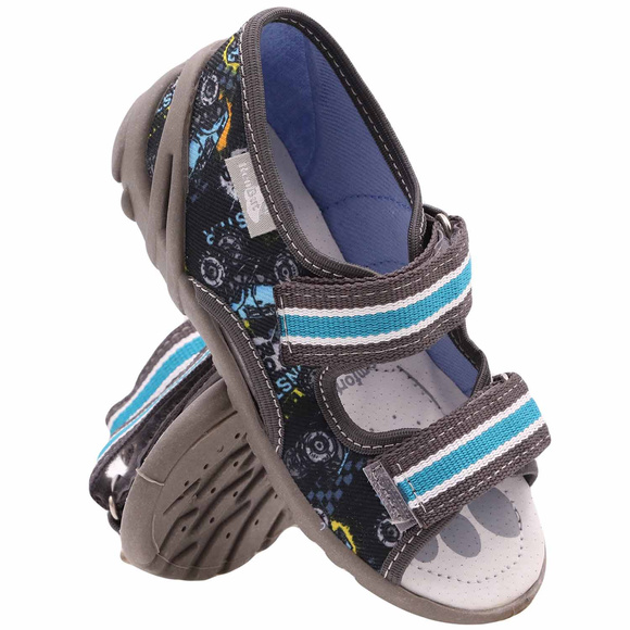 Kinder Textil Hausschuhe, Klettsandalen