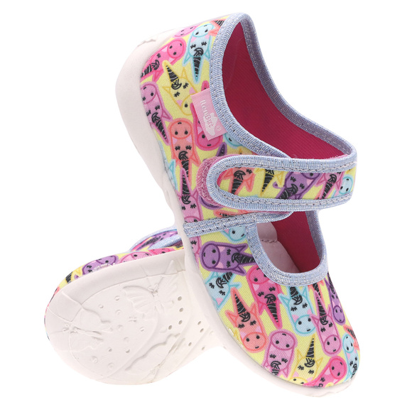 Kinder Hausschuhe Textilschuhe mit Klettverschluss