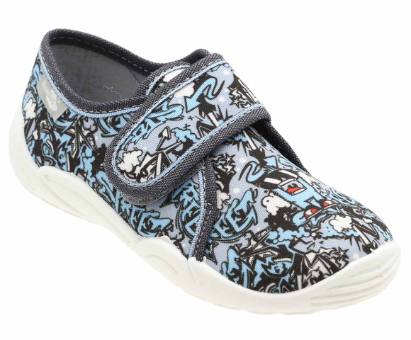 Kinder-Textilhausschuhe mit Klettverschluss