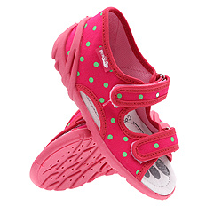 Kinder Textil Hausschuhe, Klettsandalen