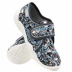 Kinder-Textilhausschuhe mit Klettverschluss