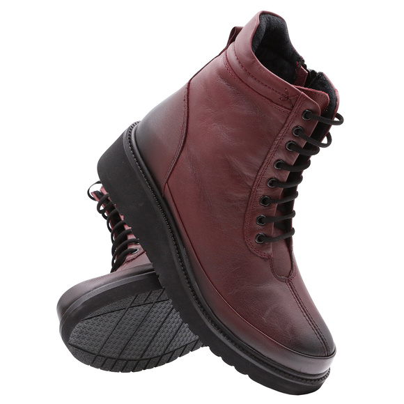 Damen Winterstiefel mit Schnürung und Reißverschluss