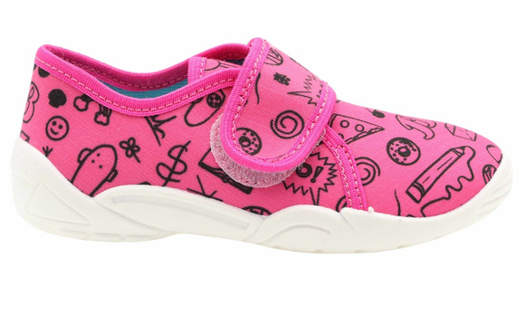 Kinder-Textilhausschuhe mit Klettverschluss