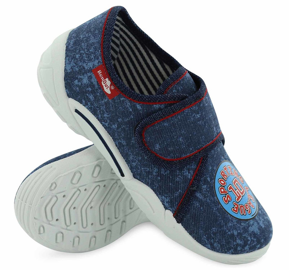 Kinder-Textilhausschuhe mit Klettverschluss