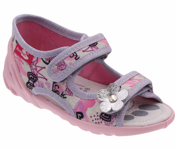 Kinder Textil Hausschuhe, Klettsandalen