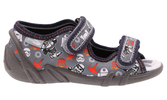 Kinder Textil Hausschuhe Sandalen mit Klettverschluss