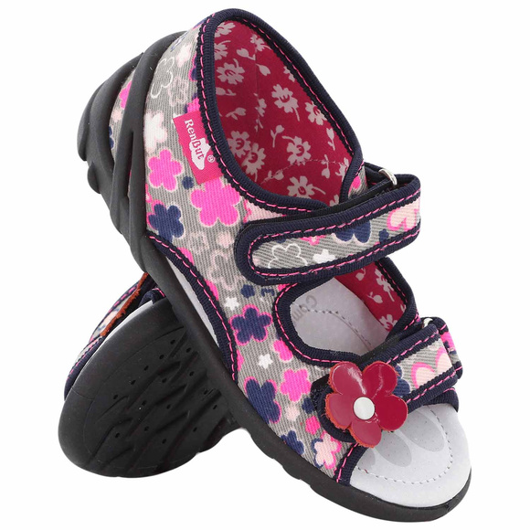 Kinder Textil Hausschuhe, Klettsandalen