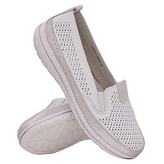 Damenschuhe durchbrochene Mokassins mit Gummizug