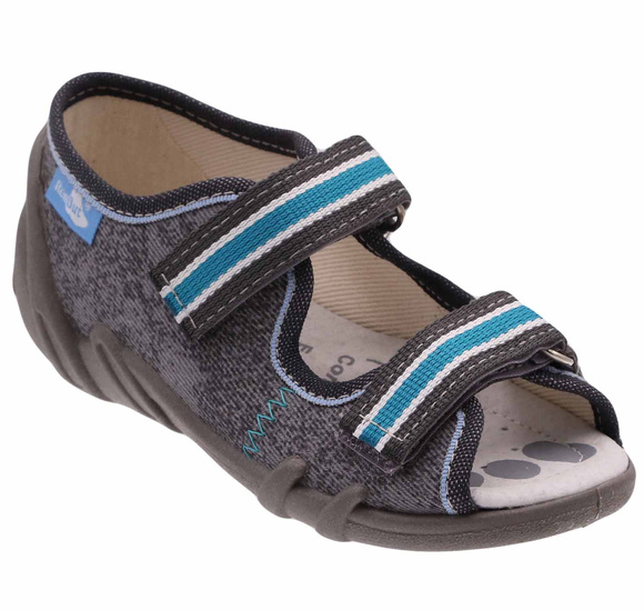 Kinder Textil Hausschuhe Sandalen mit Klettverschluss