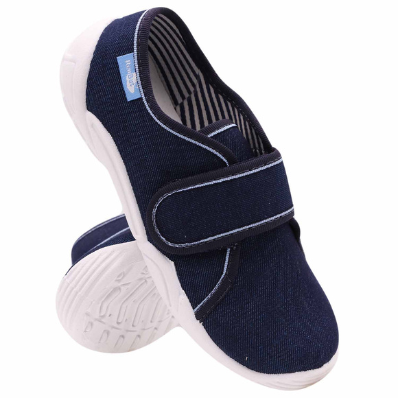 Kinder-Textilhausschuhe mit Klettverschluss