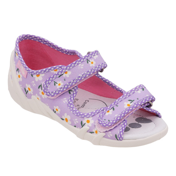 Kinder Textil Hausschuhe Sandalen mit Klettverschluss