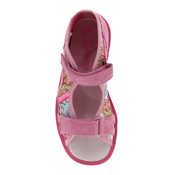 Kinderhausschuhe mit Barbie-Motiven und Klettverschluss