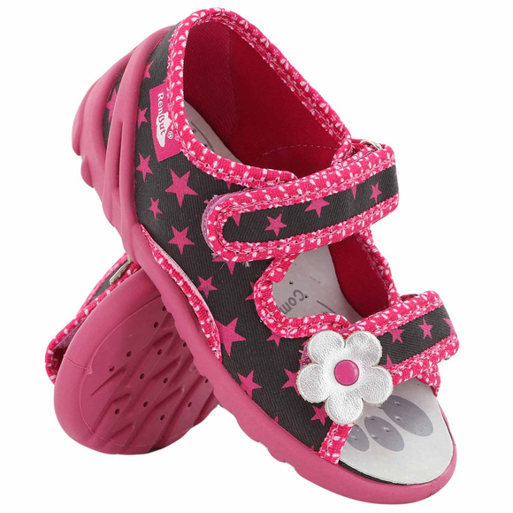 Kinder Textil Hausschuhe, Klettsandalen