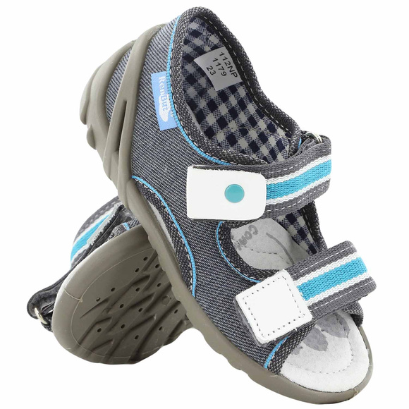 Kinder Textil Hausschuhe, Klettsandalen