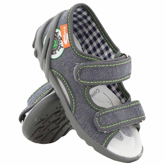 Kinder Textil Hausschuhe, Klettsandalen