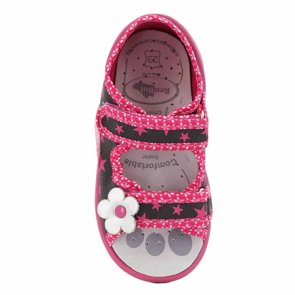 Kinder Textil Hausschuhe, Klettsandalen