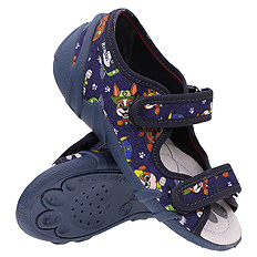 Kinder Textil Hausschuhe Sandalen mit Klettverschluss