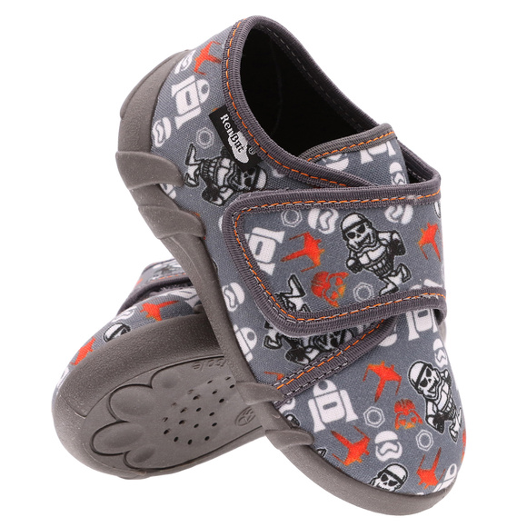 Kinder Hausschuhe Textilschuhe mit Klettverschluss