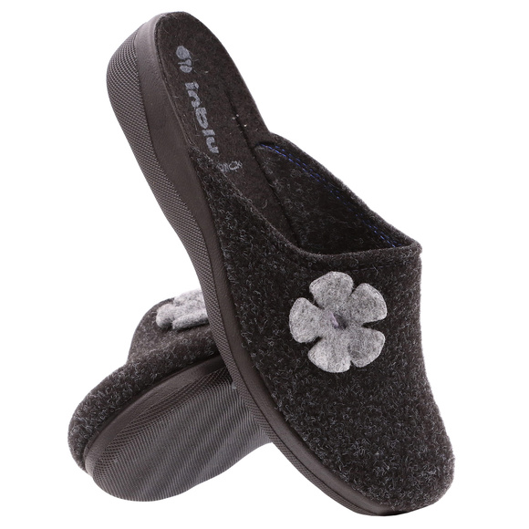 Damen Hausschuhe Filz Blume