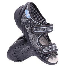 Kinder Textil Hausschuhe Sandalen mit Klettverschluss