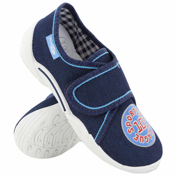 Kinder-Textilhausschuhe mit Klettverschluss