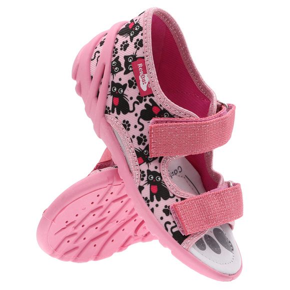 Kinder Textil Hausschuhe, Klettsandalen