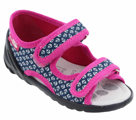 Kinder Textil Hausschuhe, Klettsandalen