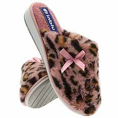 Damen Hausschuhe warme Hausschuhe Leopard Bow