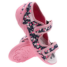 Kinder Textil Hausschuhe Sandalen mit Klettverschluss