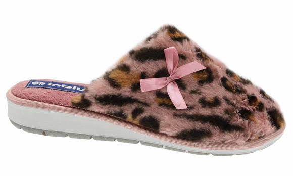 Damen Hausschuhe warme Hausschuhe Leopard Bow