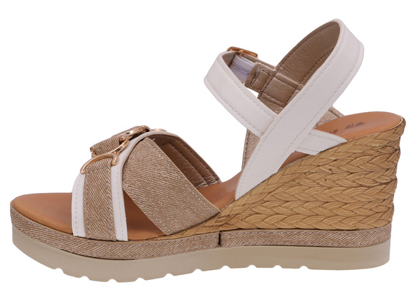 Damensandalen mit hohem Keilabsatz