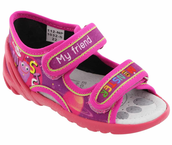 Kinder Textil Hausschuhe, Klettsandalen