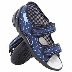 Kinder Textil Hausschuhe, Klettsandalen