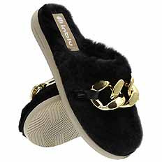Damen Hausschuhe Hausschuhe Fell Kette