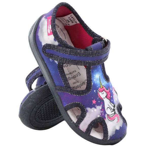 Kinder Hausschuhe Textilschuhe mit Klettverschluss