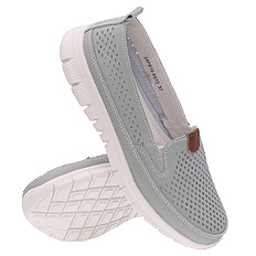 Damenschuhe durchbrochene Mokassins mit Gummizug