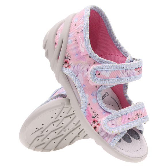 Kinder Textil Hausschuhe, Klettsandalen