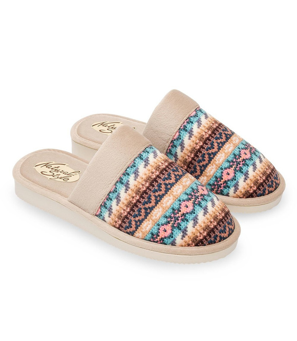 Damen-Hausschuhe mit norwegischem Muster